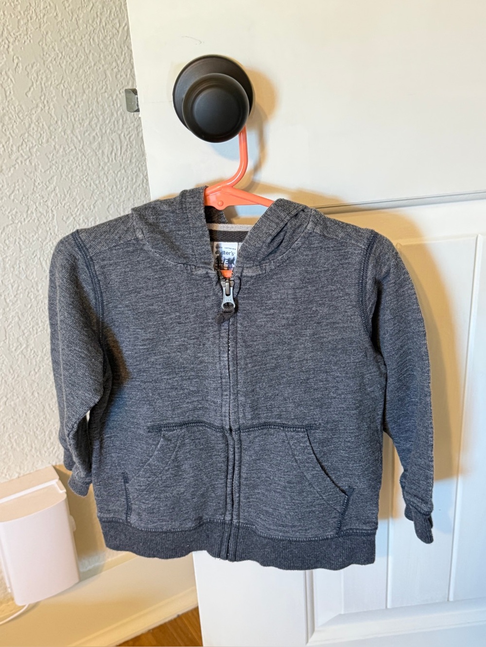 Carter's - Marled French Terry Zip-Up Hoodie Charcoal Heather Gray 3T